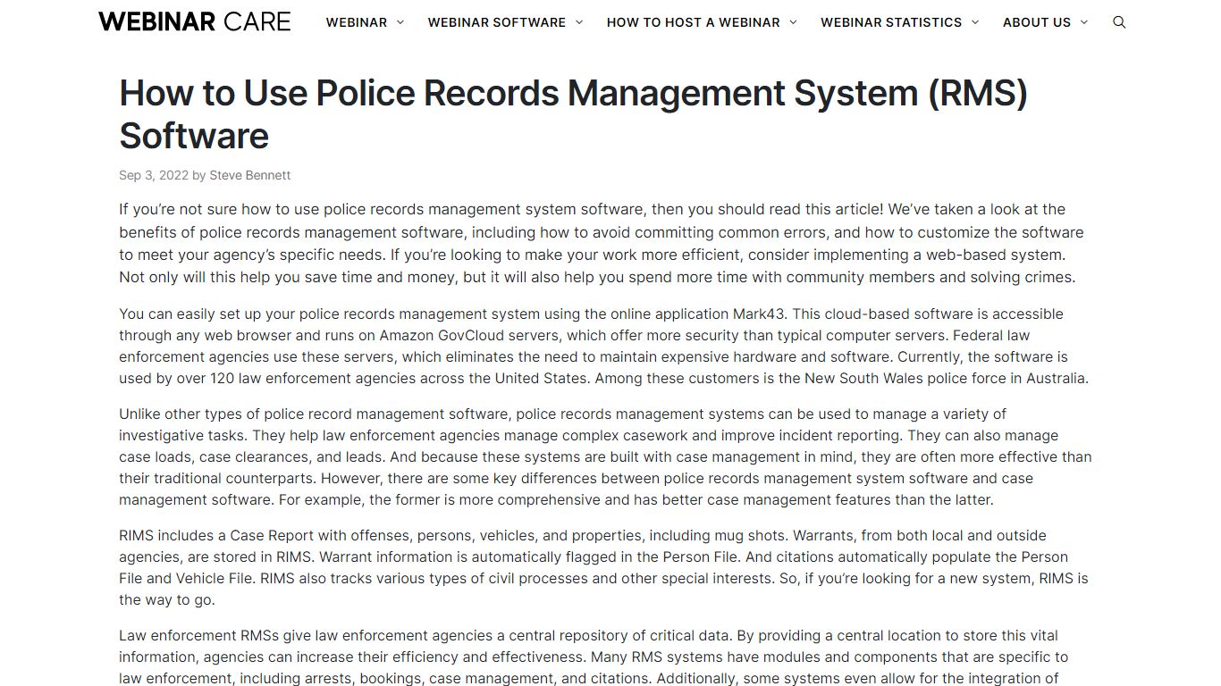 How to Use Police Records Management System (RMS) Software