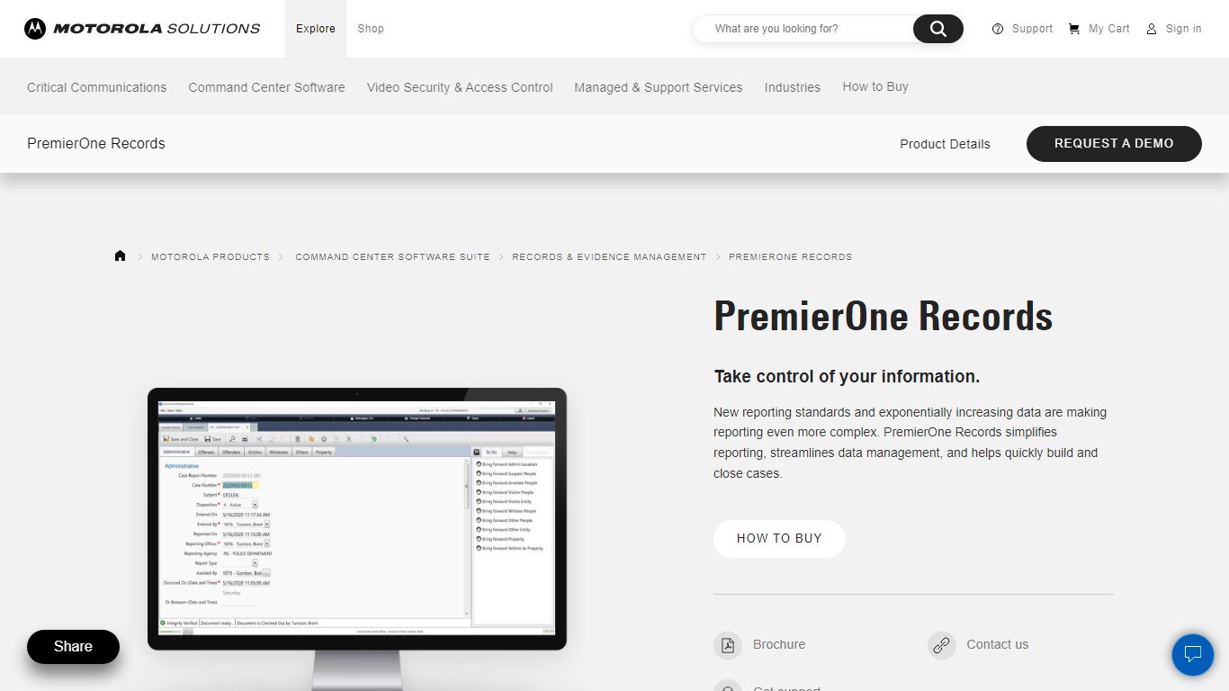 Police Records Management Software | PremierOne Records - Motorola