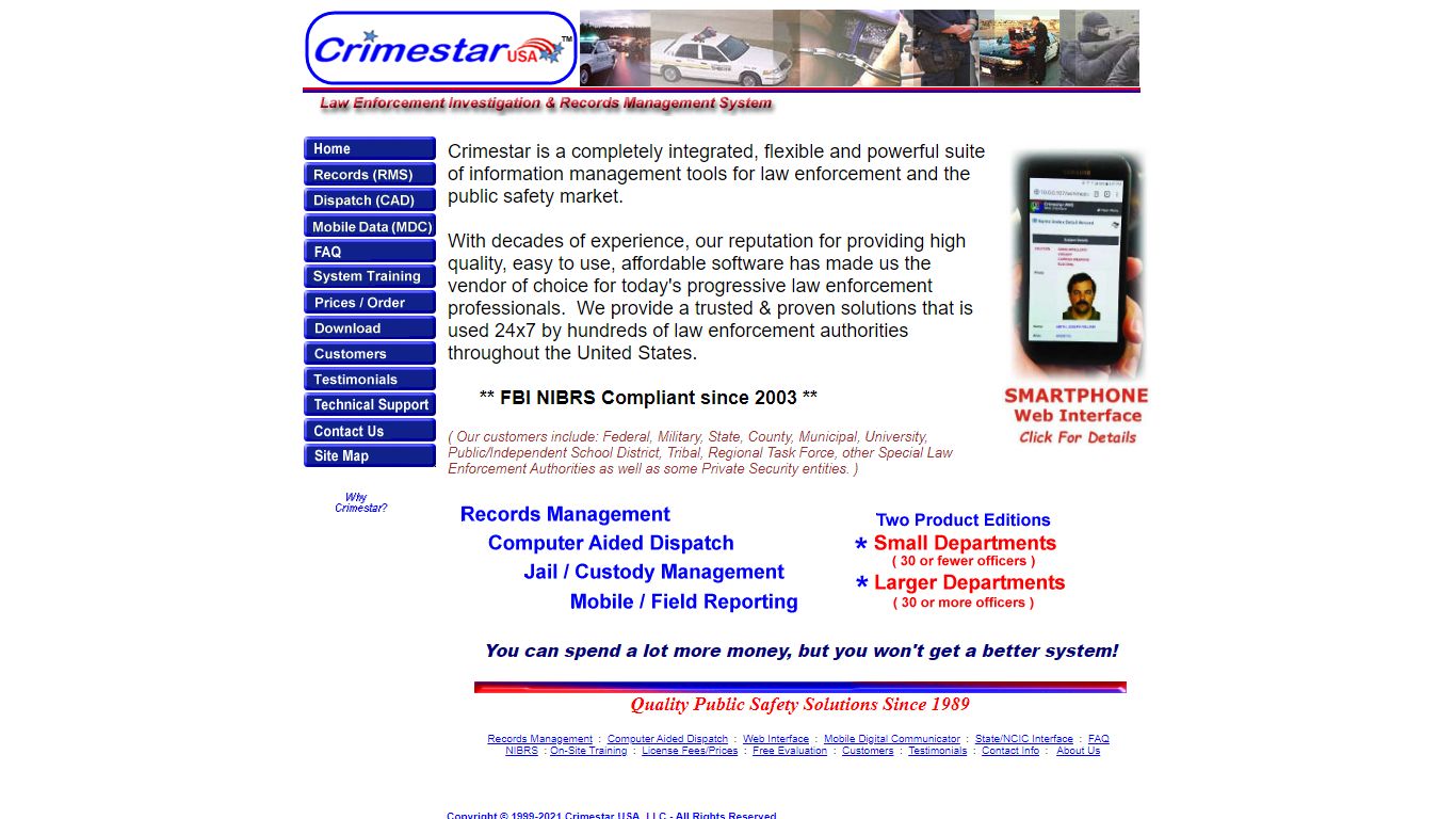 POLICE SOFTWARE - CrimeStar Records Management / Investigation System